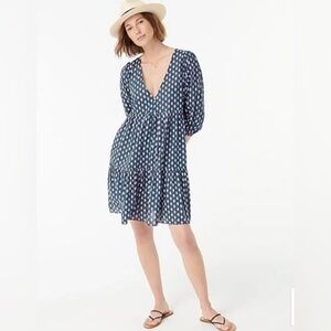J. Crew Tiered Cotton Voile Beach Dress in Buds